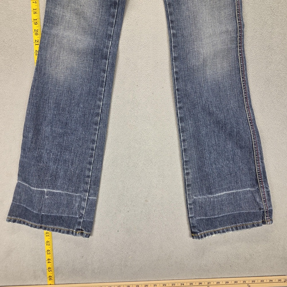 Diesel Jeans Womens 26x34 Blue Medium Wash Slim Bootcut Embroidered Italy - Picture 8 of 16